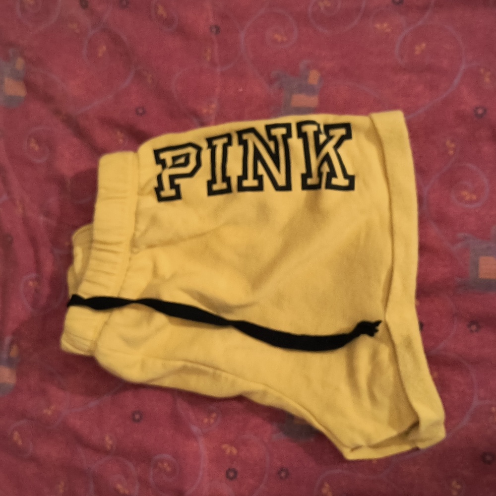 ✨PINK Victoria's Secret Yellow Athletic Shorts